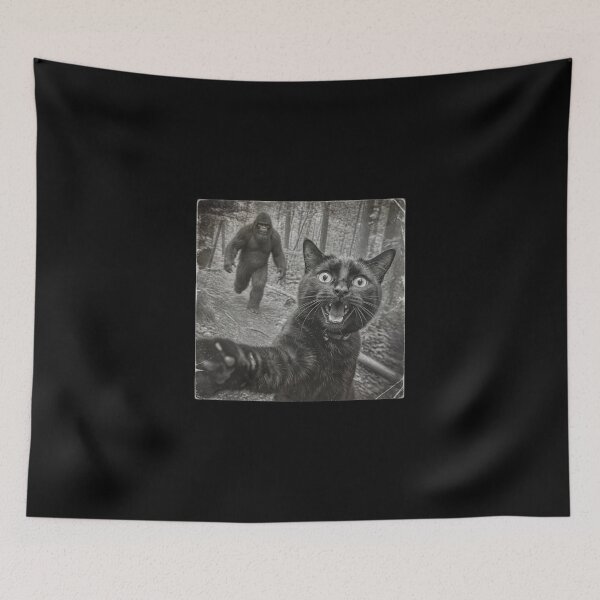 Item preview, Cat selfie with bigfoot designed and sold by Elenafatulla.