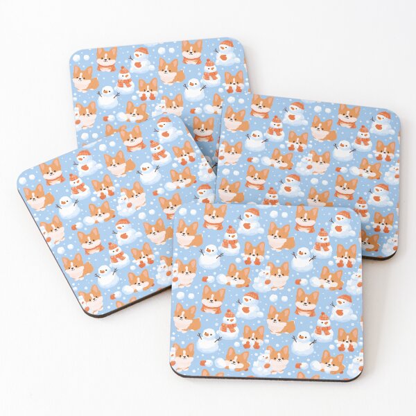 Item preview, Cute Corgi Snowman Winter Wonderland Pattern designed and sold by NicolasGlowArt.