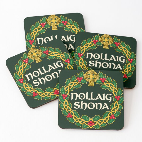 Item preview, Nollaig Shona – Irish Happy Christmas Celtic Holly Wreath designed and sold by Odd World.