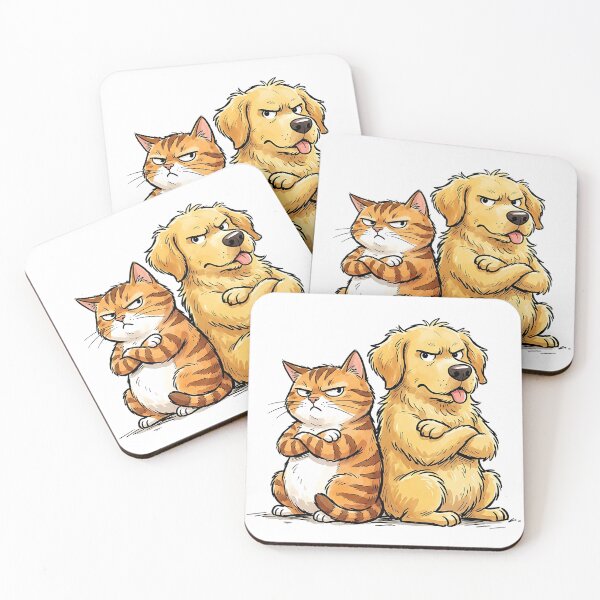 Item preview, Funny Grumpy Cat and Golden Retriever Rivals designed and sold by Michaelragheb.