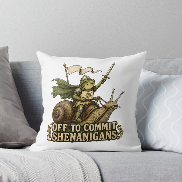 Item preview, Off to Commit Shenanigans -  Medieval Frog Knight Riding a Snail  designed and sold by CutieGalore.