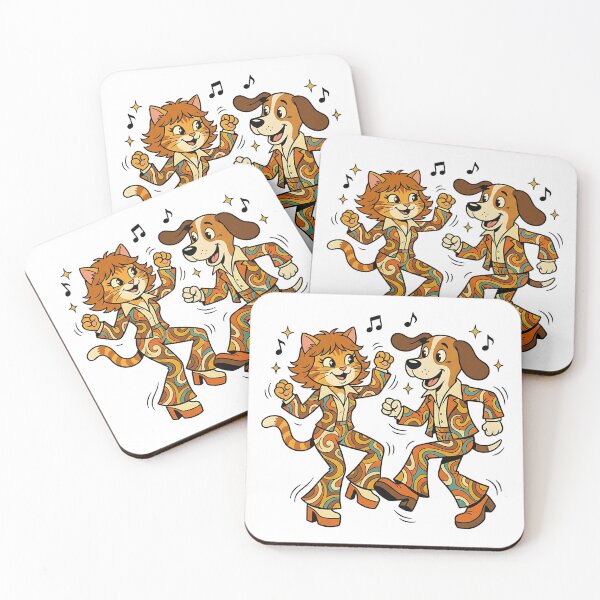 Item preview, Retro Groovy Disco Cat and Dog Dance designed and sold by Michaelragheb.