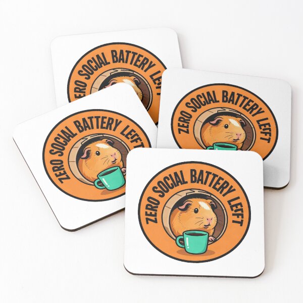 Item preview, Zero Social Battery Left - Introvert Guinea Pig Meme designed and sold by Arc2020.