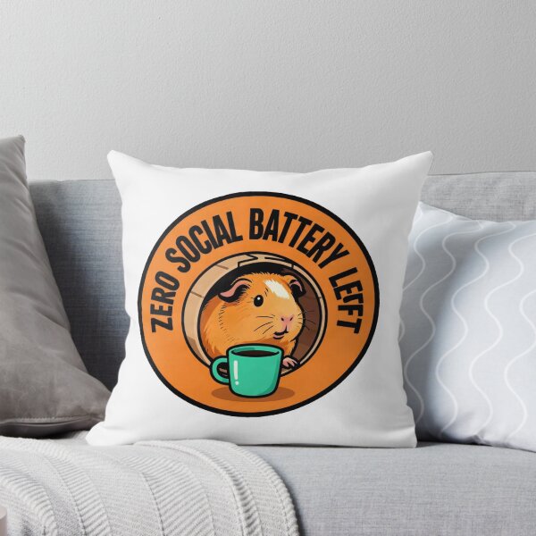 Item preview, Zero Social Battery Left - Introvert Guinea Pig Meme designed and sold by Arc2020.