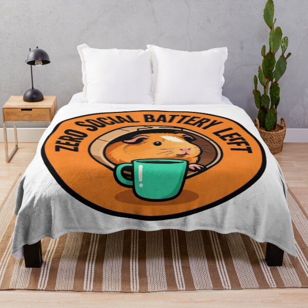 Item preview, Zero Social Battery Left - Introvert Guinea Pig Meme designed and sold by Arc2020.