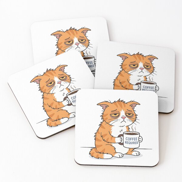 Item preview, Tired Orange Cat Holding Coffee Required Mug designed and sold by Michaelragheb.