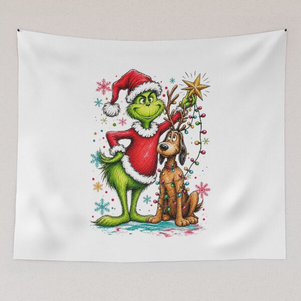 Item preview, Christmas Character and Dog Holding Golden Star designed and sold by RuperDelois.