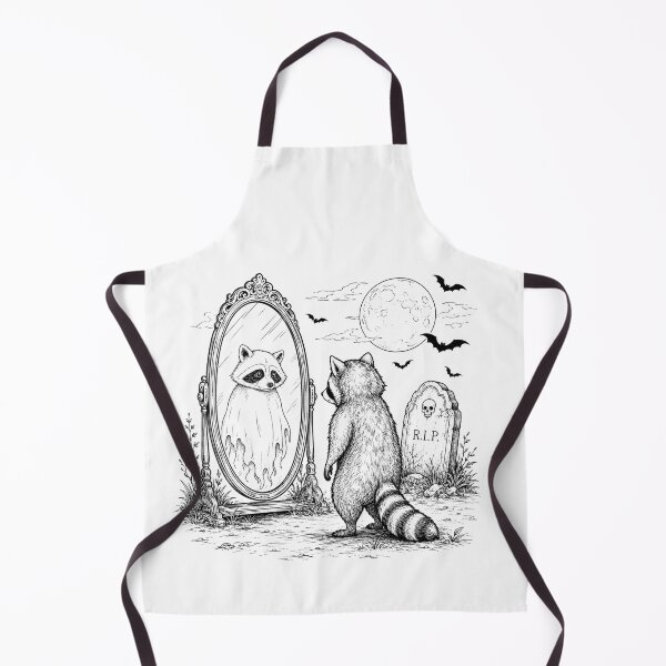 Item preview, Ghost Raccoon in the Mirror – Spooky Halloween Design designed and sold by MagMade.
