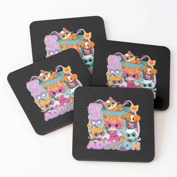 Item preview, Addison 5th Birthday Superhero Cats & Dog designed and sold by AloeMonstera.