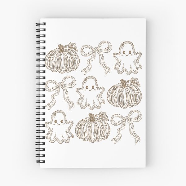 Item preview, Coquette Ghost Pumpkin Bow – Cute Neutral Halloween Ghosts Pumpkins and Bows Pattern designed and sold by Jose Art Studio.