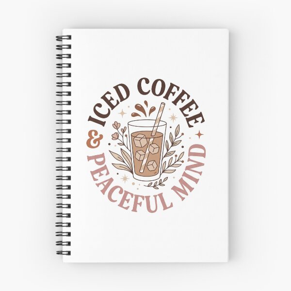 Item preview, Iced Coffee & Peaceful Mind T-Shirt | Aesthetic Coffee Lover Gift Tee designed and sold by MinimalMotif.