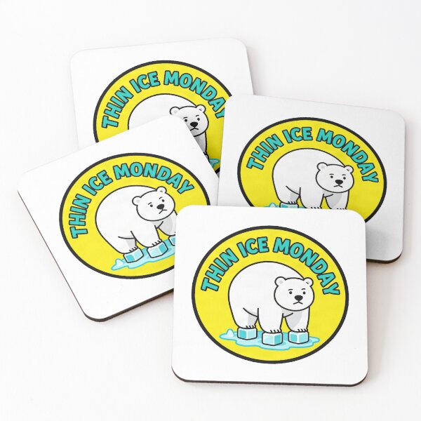 Item preview, Thin Ice Monday - Funny Anxiety Polar Bear Meme designed and sold by Arc2020.