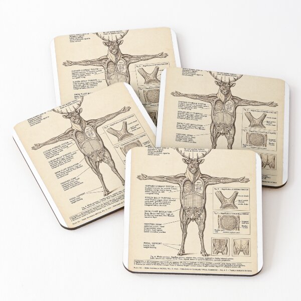 Item preview, Vintage Xmas Anatomy Of The Reindeer Funny Sci-Fi Diagram Custard System  designed and sold by inkfluenceart.