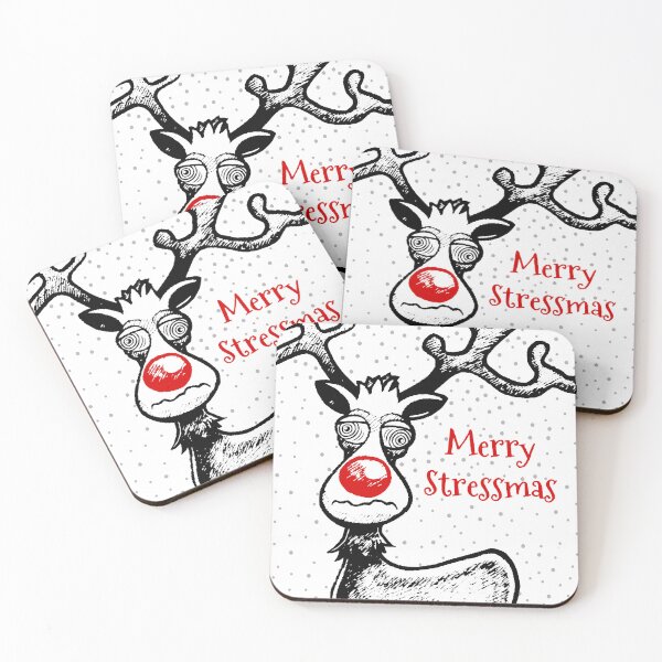 Item preview, Santa’s Reindeer wish everyone a Merry Stressmas designed and sold by Restarter.