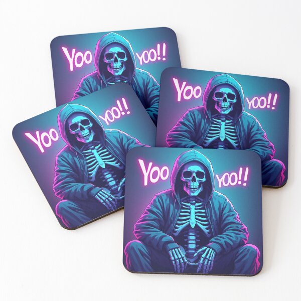 Item preview, Funny Neon Skeleton Yoo Yoo Hoodie Streetwear Art designed and sold by FusionCipher.