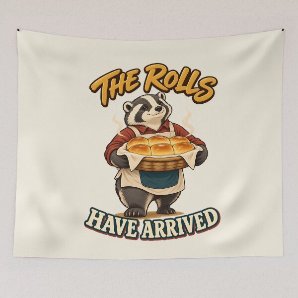 Item preview, The Rolls Have Arrived Thanksgiving Baking Badger designed and sold by MythicCotton.