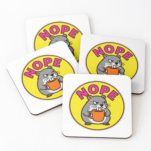 Item preview, Nope - Grumpy Coffee Possum Introvert Retro Badge designed and sold by Arc2020.