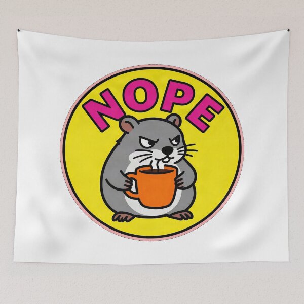 Item preview, Nope - Grumpy Coffee Possum Introvert Retro Badge designed and sold by Arc2020.