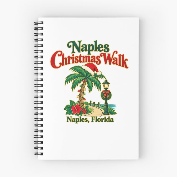 Item preview, Naples Florida Christmas Walk Palm Tree Santa Hat Lamppost Wreath Hibiscus Beach designed and sold by IRON WINGS /USAF.