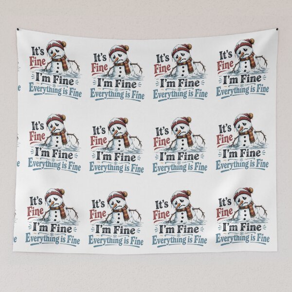 Item preview, Melting Snowman It’s Fine I’m Fine Everything Is Fine Funny Winter Design designed and sold by CutieGalore.