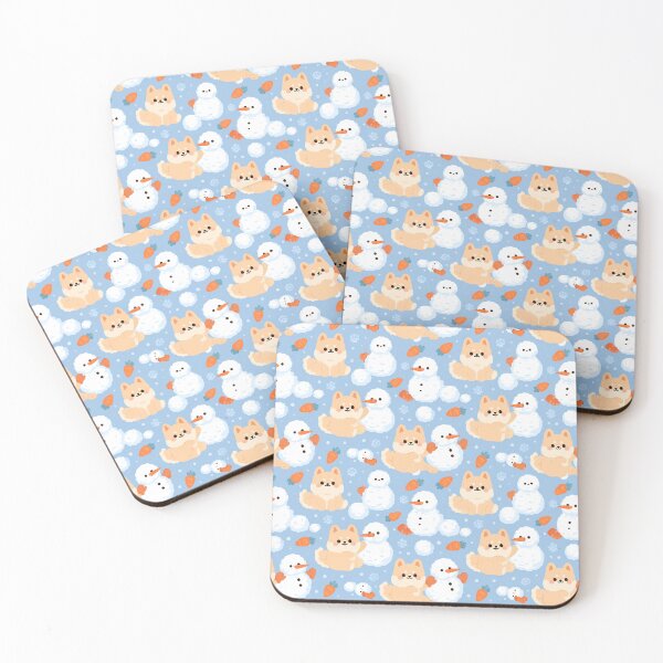 Item preview, Kawaii Shiba Inu Dog Snowman Winter Pattern designed and sold by NicolasGlowArt.