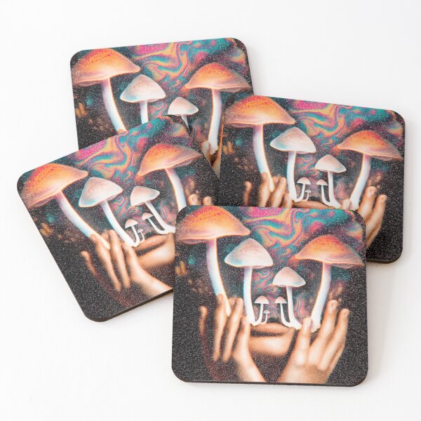 Item preview, Mushrooms Between Glowing Hands designed and sold by MongLongStudio.