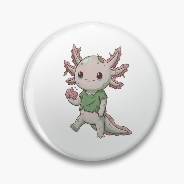 Item preview, Cute Zombie Axolotl Eating Brain designed and sold by Ella_Sketch.