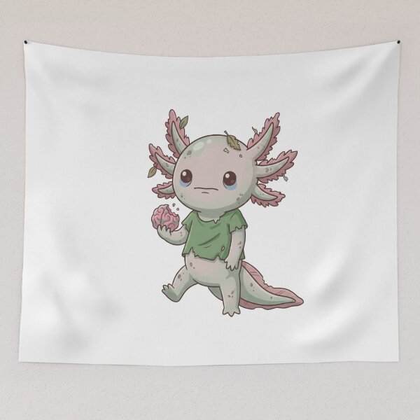 Item preview, Cute Zombie Axolotl Eating Brain designed and sold by Ella_Sketch.
