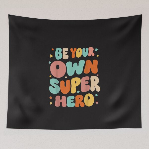 Item preview, Be Your Own Superhero Retro Groovy Positive Quote Graphic designed and sold by kiralynstration.
