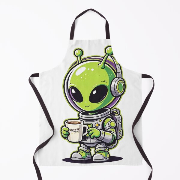 Item preview, Cute Alien Drinking Coffee Outer Space Astronaut Illustration designed and sold by poell7072.