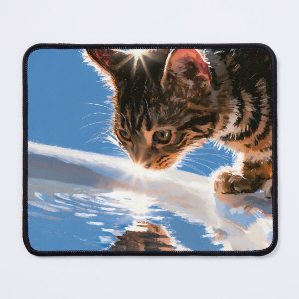 Item preview, Tabby Kitten Peering into a Washbasin designed and sold by VisionaryVeils.