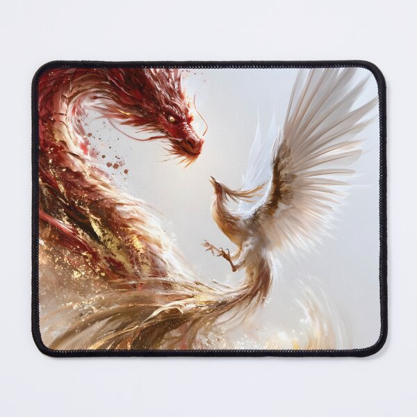 Item preview, Red and Gold Dragon with White Phoenix designed and sold by VisionaryVeils.