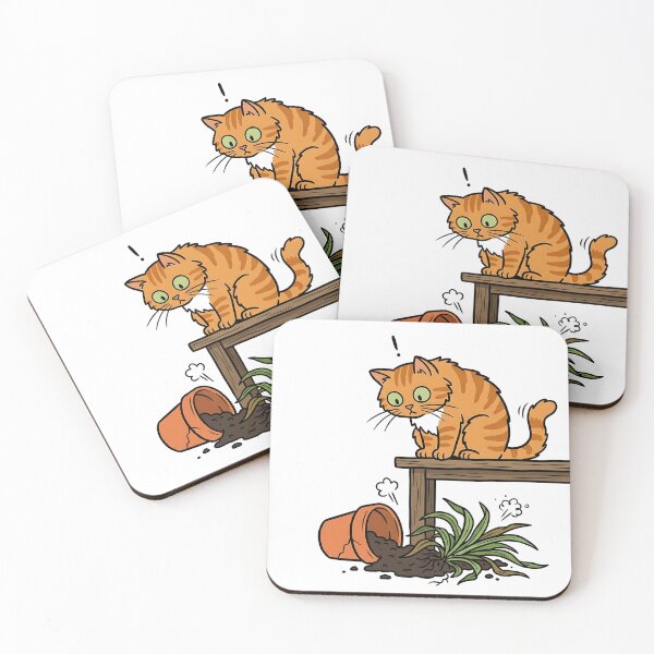 Item preview, Funny Guilty Orange Cat and Broken Plant designed and sold by Michaelragheb.