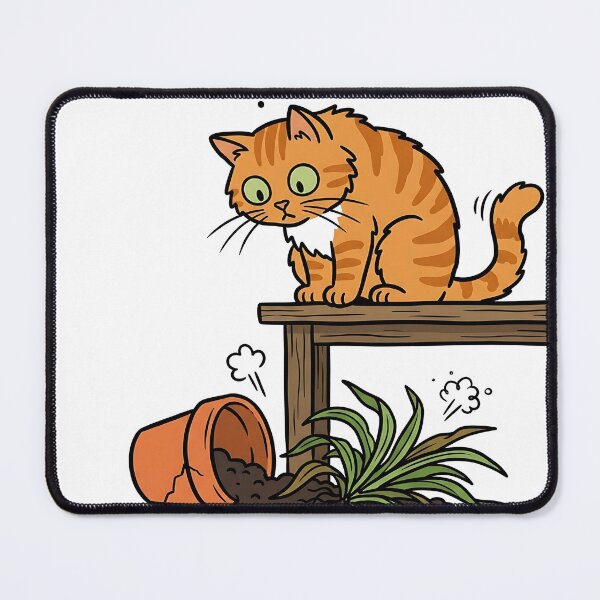 Item preview, Funny Guilty Orange Cat and Broken Plant designed and sold by Michaelragheb.