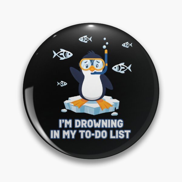 Item preview, I'm Drowning in My To-Do List - Funny Overwhelmed Penguin Snorkeling Gift designed and sold by Luminari Creations.