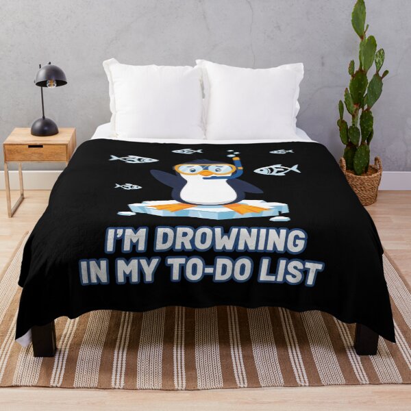 Item preview, I'm Drowning in My To-Do List - Funny Overwhelmed Penguin Snorkeling Gift designed and sold by Luminari Creations.