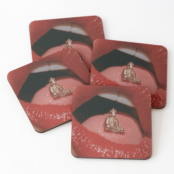Item preview, A Tiny Buddha Between Red Lips designed and sold by MongLongStudio.