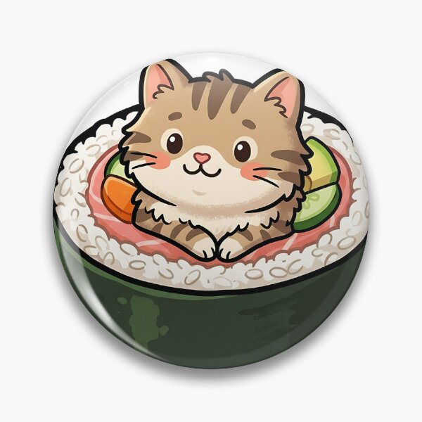 Item preview, Adorable Kawaii Tabby Cat Sushi Maki Roll designed and sold by Michaelragheb.