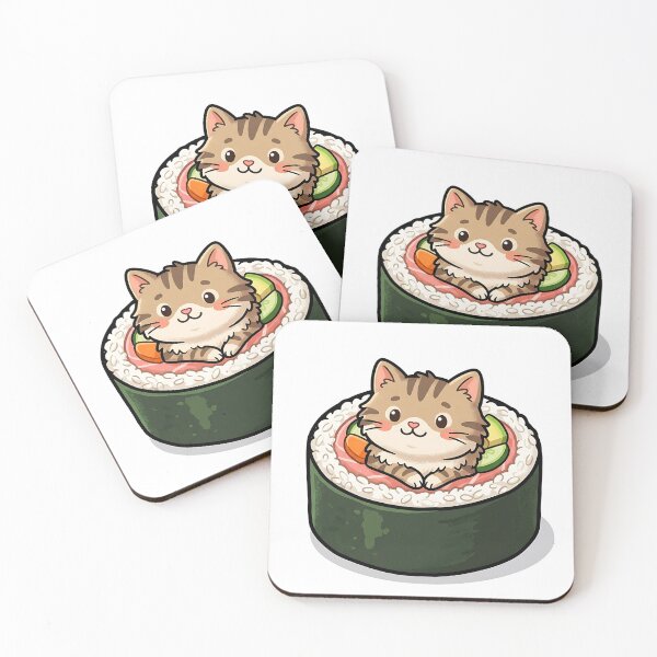 Item preview, Adorable Kawaii Tabby Cat Sushi Maki Roll designed and sold by Michaelragheb.