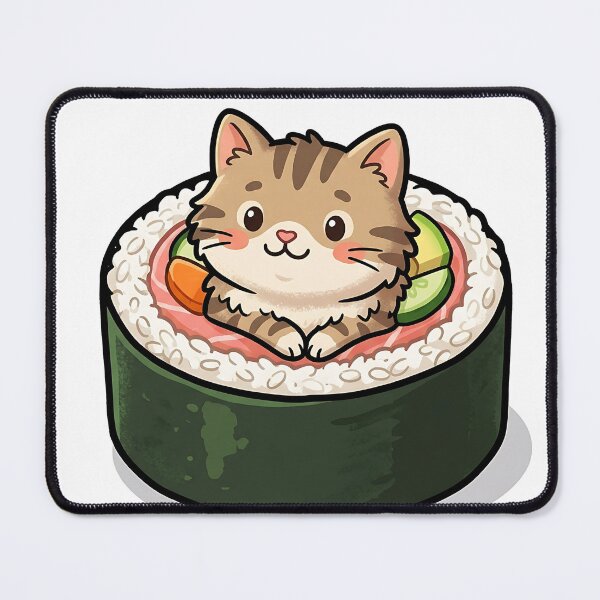 Item preview, Adorable Kawaii Tabby Cat Sushi Maki Roll designed and sold by Michaelragheb.