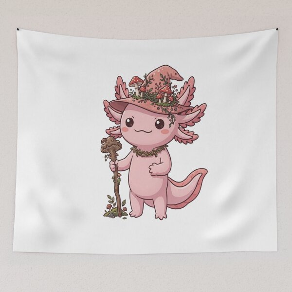 Item preview, Cute Mushroom Wizard Axolotl Staff designed and sold by Ella_Sketch.