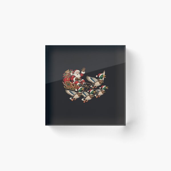 Item preview, Mallard Duck Christmas Santa Sleigh Flying Ducks Holiday Graphic designed and sold by kiralynstration.