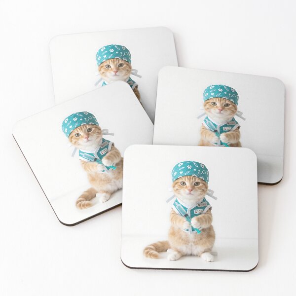 Item preview, Cute Ginger Kitten Nurse in Medical Scrubs designed and sold by Michaelragheb.