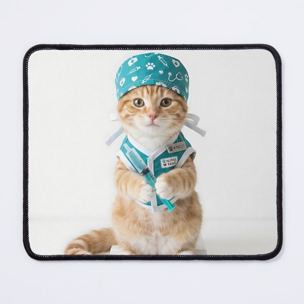 Item preview, Cute Ginger Kitten Nurse in Medical Scrubs designed and sold by Michaelragheb.