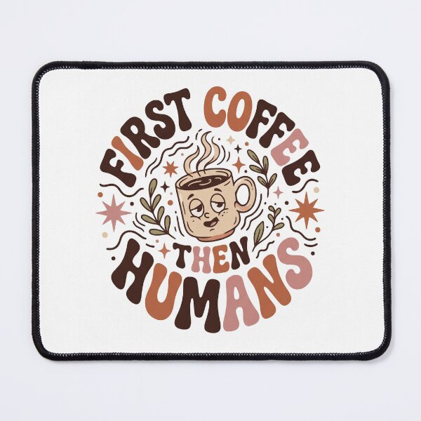 Item preview, First Coffee Then Humans Retro T-Shirt | Funny Morning Coffee Lover Gift designed and sold by MinimalMotif.