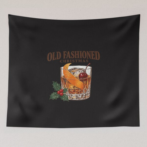 Item preview, Old Fashioned Christmas Bourbon Whiskey Cocktail Holly Graphic designed and sold by kiralynstration.