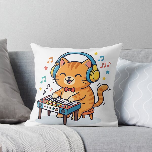 Item preview, Adorable Kawaii Cat Playing the Keyboard Piano designed and sold by Michaelragheb.