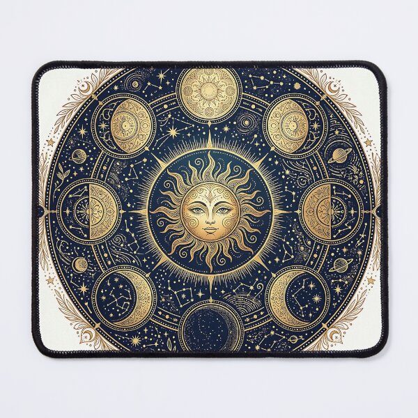 Item preview, Vintage Gold Celestial Sun Moon Zodiac Mandala designed and sold by Michaelragheb.