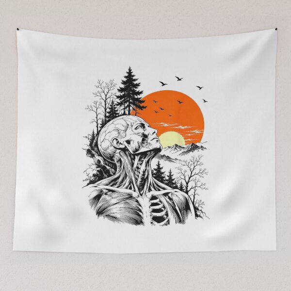 Item preview, Funny Vintage Hangover Human Anatomy Sunset Forest Graphic designed and sold by kiralynstration.