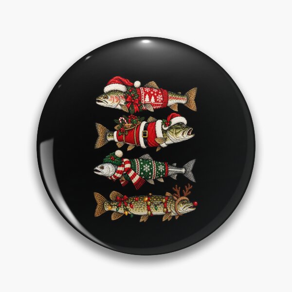 Item preview, Four Christmas Fish in Festive Winter Outfits designed and sold by StanaLuis.